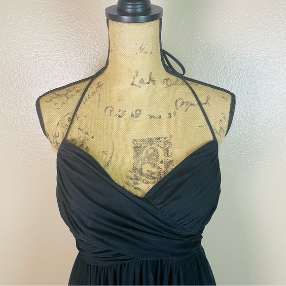 Vtg Maggy London Sequins Black Chiffon Front Beaded Cocktail Dress 12P Evening - Picture 6 of 11